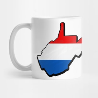 Red, White, and Blue West Virginia Outline Mug